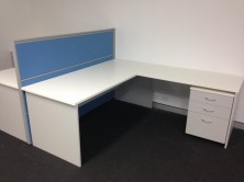  Axis 18 Desk 1800 X 750 With Attached 1200 X 600 Return. Mobile Pedestal